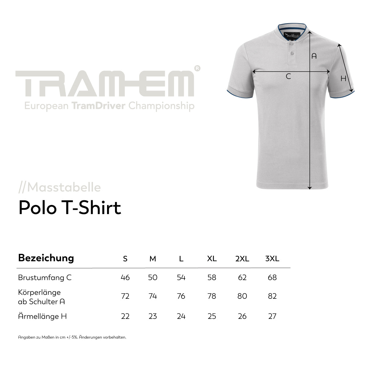Tram-EM Warschau 2026 | Basic Poloshirt in grau