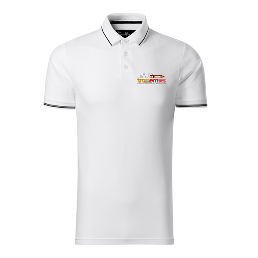Tram-EM Warschau 2026 | Unisex Poloshirt Perfection Plain in weiß und rot