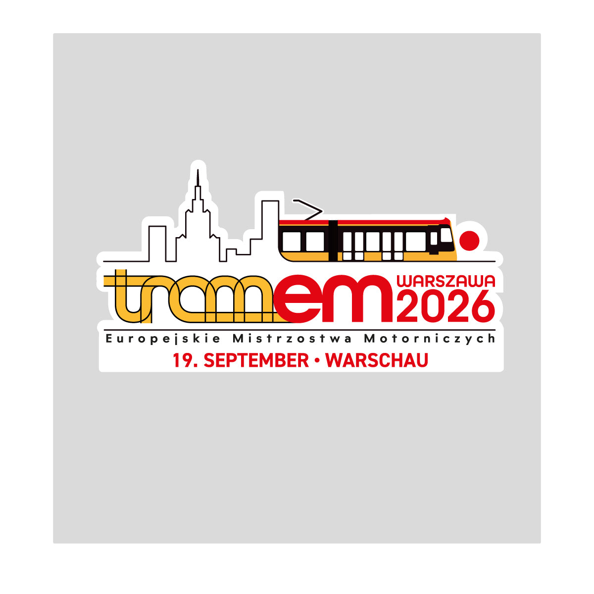 TRAM European Championship Warsaw 2026 | Vehicle Sticker – 21 × 11 cm